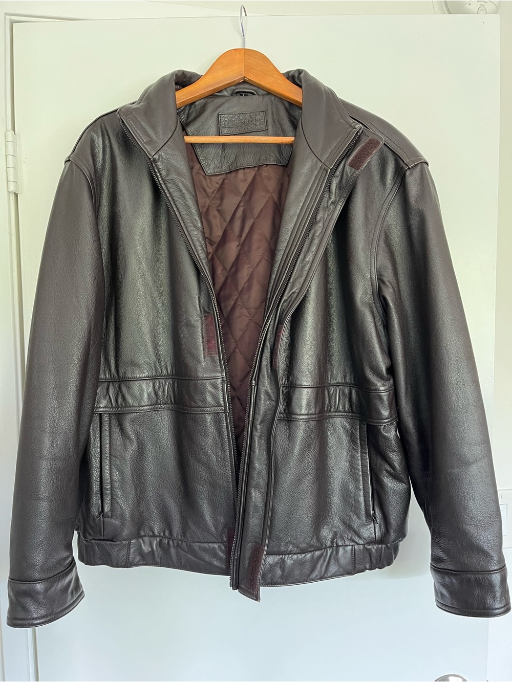 John Ashford Men's Leather Jacket - Dark Brown